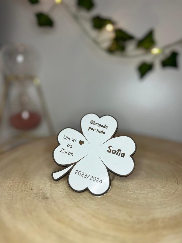 Trevo de Quatro Folhas para Finalista com Íman Personalizado