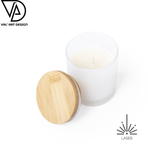 Vela em bamboo com aroma baunilha