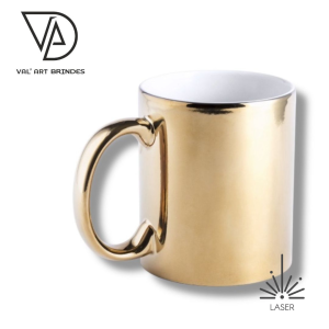Caneca metalizada dourado