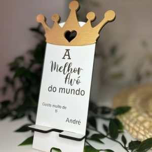 Suporte Personalizado em MDF Lacado Gravado a Laser para o Dia dos Avós