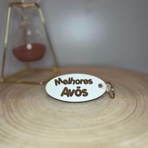 Porta-Chaves Personalizado em MDF Lacado e Gravado a Laser para o Dia dos Avós