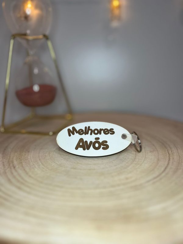 Porta-Chaves Personalizado em MDF Lacado e Gravado a Laser para o Dia dos Avós