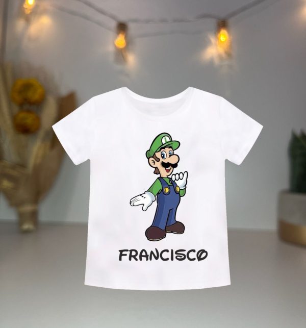 T-shirt Personalizada para o Dia da Criança Super Mario - Image 3