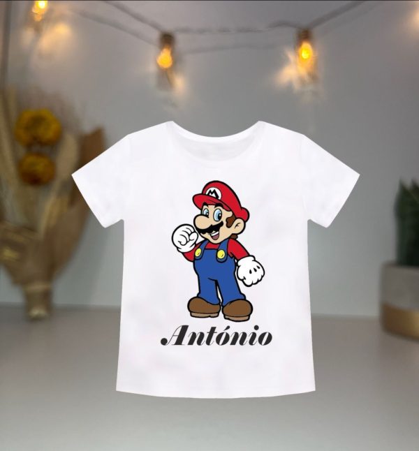 T-shirt Personalizada para o Dia da Criança Super Mario