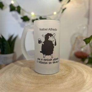 Caneca de Cerveja de Vidro Fosco Personalizável - Estilo e Exclusividade
