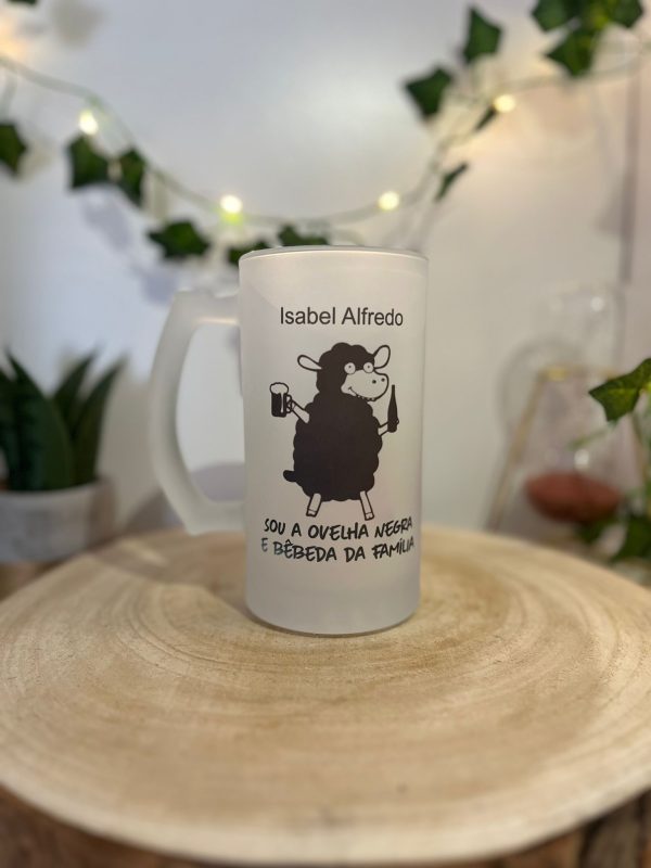 Caneca de Cerveja de Vidro Fosco Personalizável - Estilo e Exclusividade