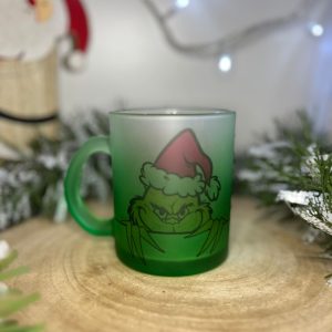 Caneca de Vidro do Grinch Natal Personalizável - Um Natal Cheio de Personalidade
