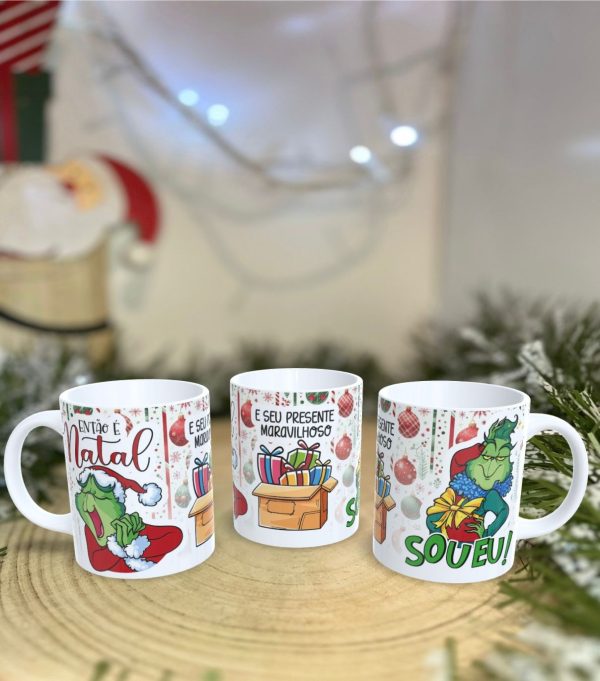 Caneca do Grinch Natal Personalizável - A Diversão Natalícia que Faltava!