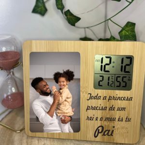 Estação Meteorológica Porta-Retratos em Bambu – O Presente Ideal para o Dia do Pai!