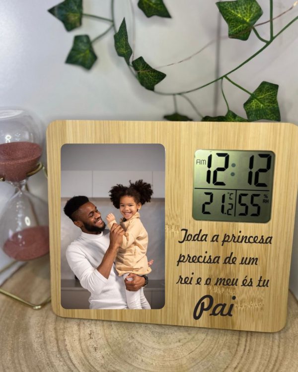 Estação Meteorológica Porta-Retratos em Bambu – O Presente Ideal para o Dia do Pai!