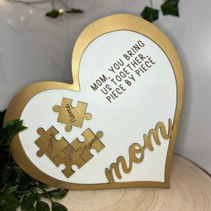 Coração Dia da Mãe em MDF Lacado Personalizado